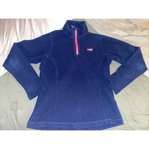 Helly Hansen Pullover Womens Size XS Blue & Pink 1/4 Zip Fleece Long Sleeve